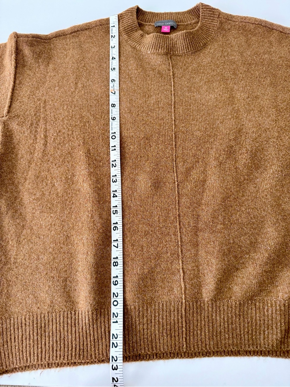 Vince Camuto Brown Marl Knit Center Seam Sweater Drop Shoulder Oversized Size XS - Picture 11 of 11